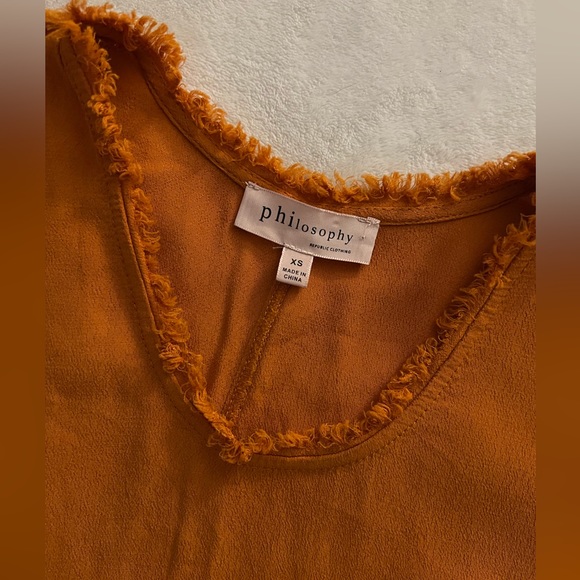 Philosophy Ruffle Orange Tank - Picture 6 of 6